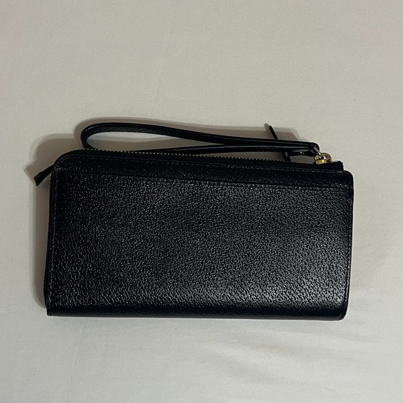 🟡 Kate Spade Black Saffiano Leather Payton Wristlet Black - Picture 2 of 3
